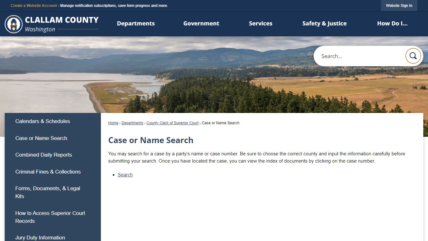 Case or Name Search | Clallam County, WA