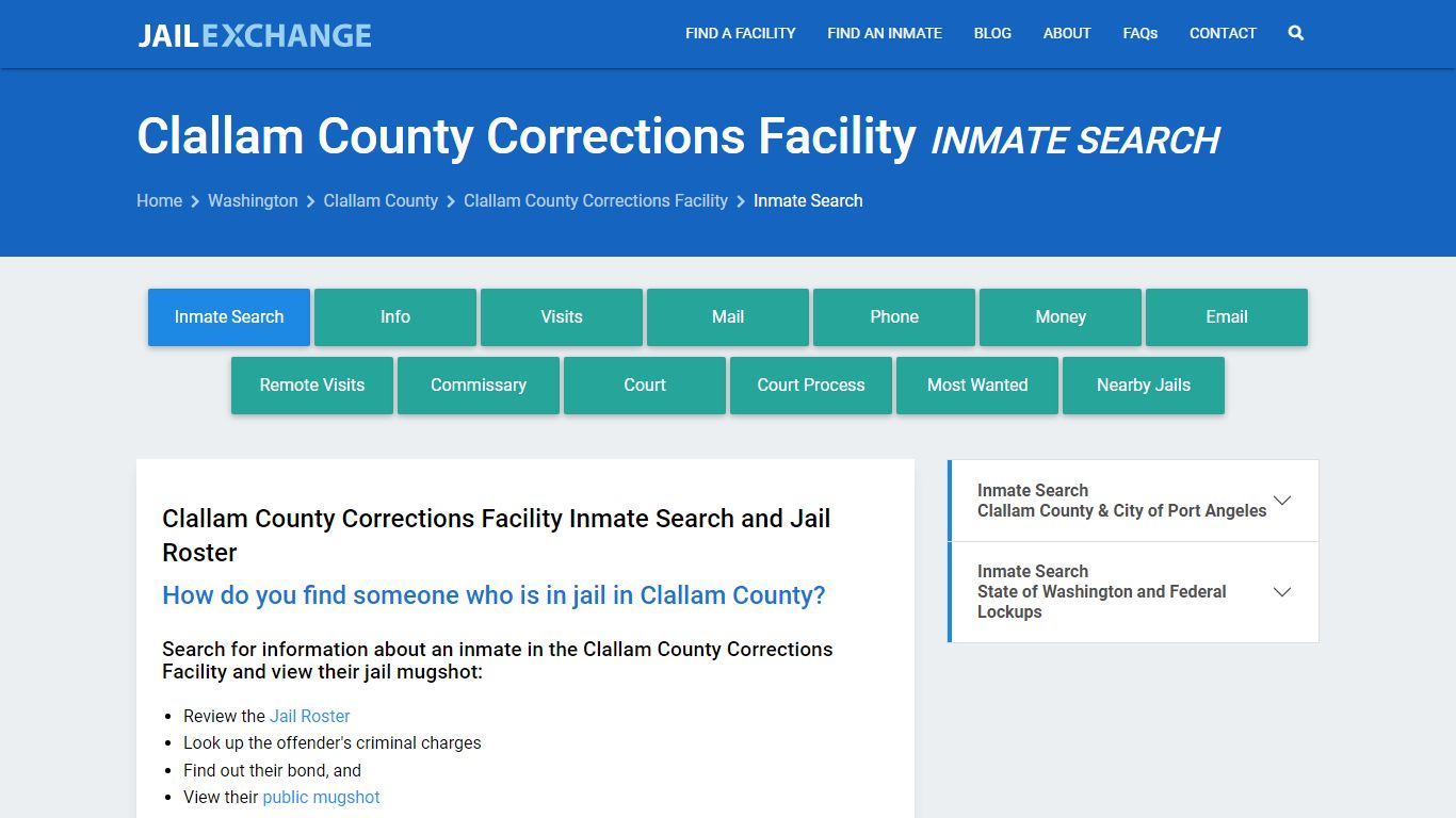 Clallam County Corrections Facility Inmate Search - Jail Exchange